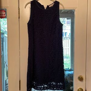 Grayish blue lace overlay dress